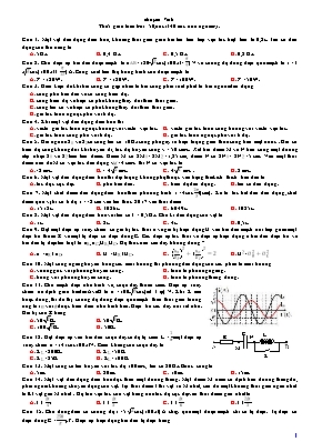 40 câu hỏi trắc nghiệm Vật lí lớp 12 (Có đáp án)